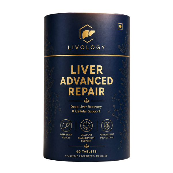 Livology Liver Advanced Repair – Ayurvedic Liver Detox Tablets for Fatty Liver, Digestion & Energy Support