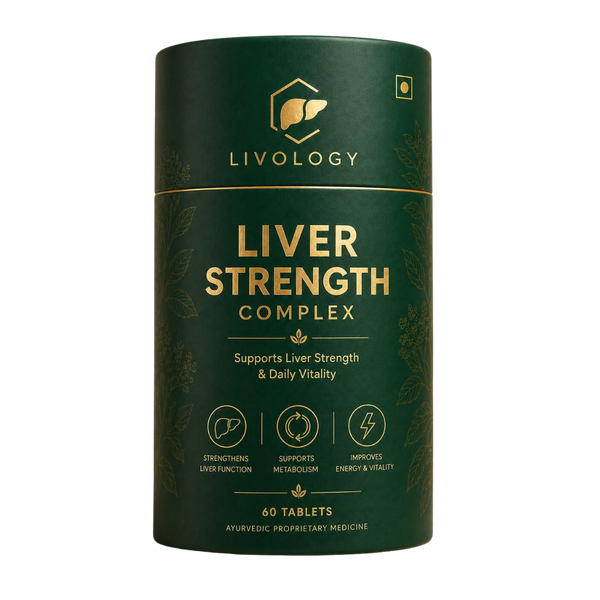 Livology Liver Strength Complex – Ayurvedic Liver Support Tablets for Metabolism, Energy & Daily Vitality (60 Tablets)