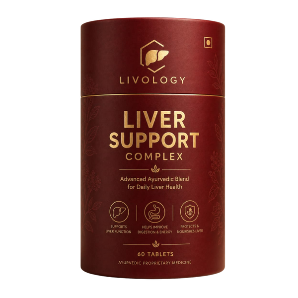 Livology Liver Support Complex – Ayurvedic Liver Health Tablets for Digestion, Detox & Daily Wellness (60 Tablets)
