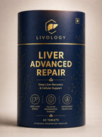 Livology Liver Advanced Repair – Ayurvedic Liver Detox Tablets for Fatty Liver, Digestion & Energy Support