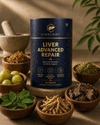 Livology Liver Advanced Repair – Ayurvedic Liver Detox Tablets for Fatty Liver, Digestion & Energy Support